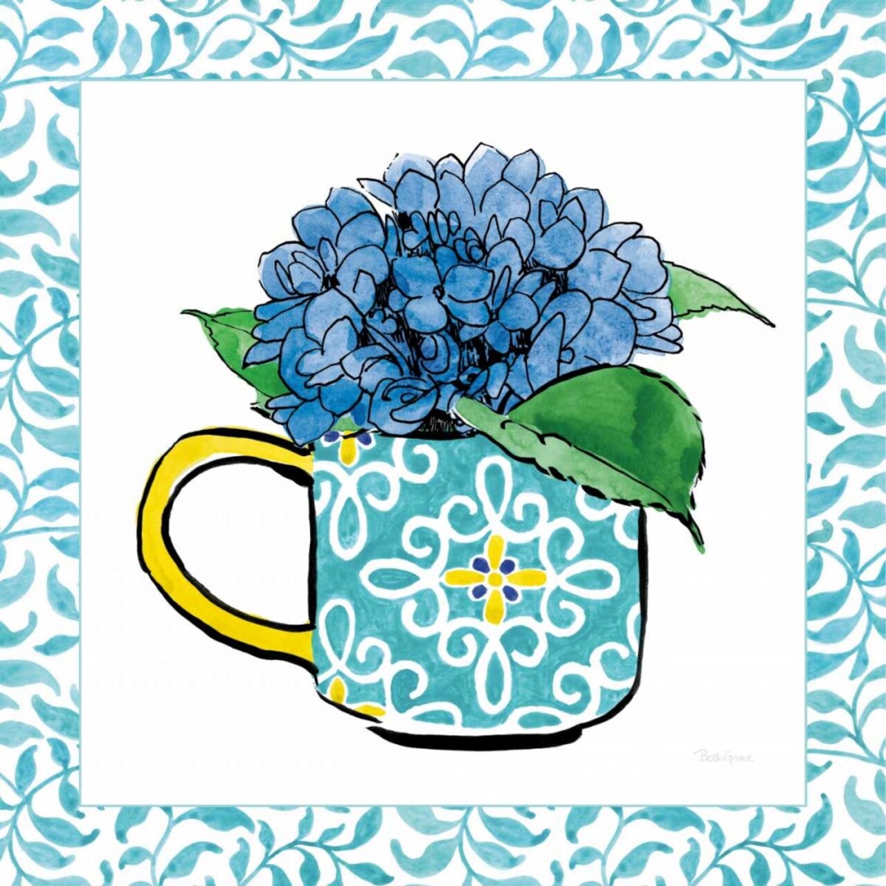 Floral Teacup III Vine Border Poster Print by Beth Grove - Item # VARPDX33846